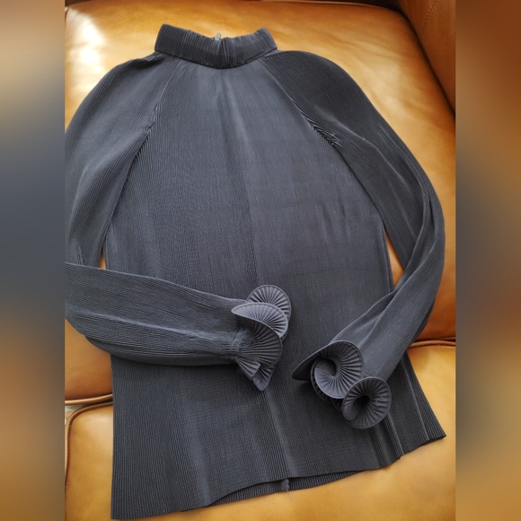 Tibi Women's Navy Long Sleeve Blouse retail $495 Xxs - Picture 2 of 8